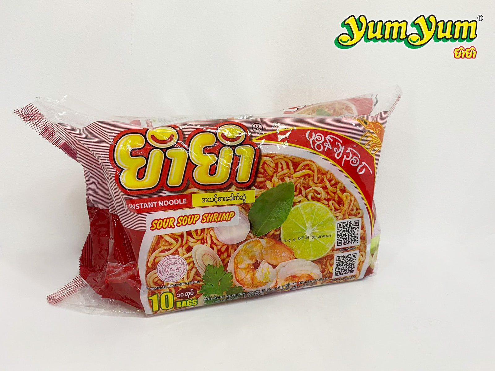 YumYum - Sour Soup Shrimp Flavor Instant Noodle Soup (60g) x 10 packs