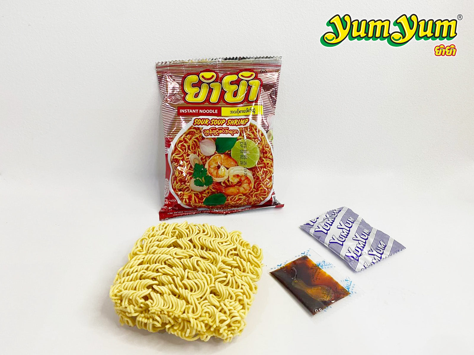 YumYum - Sour Soup Shrimp Flavor Instant Noodle Soup (60g) x 10 packs