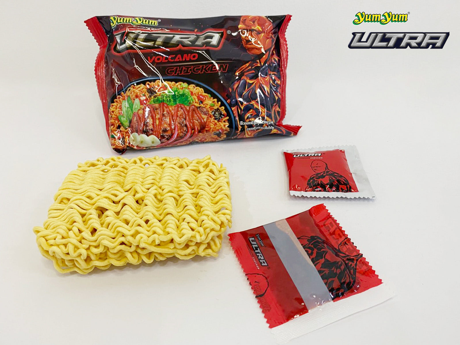 YumYum - Volcano Chicken Flavor Instant Noodle Dry (85g) x 5 packs  SUPER SPICY