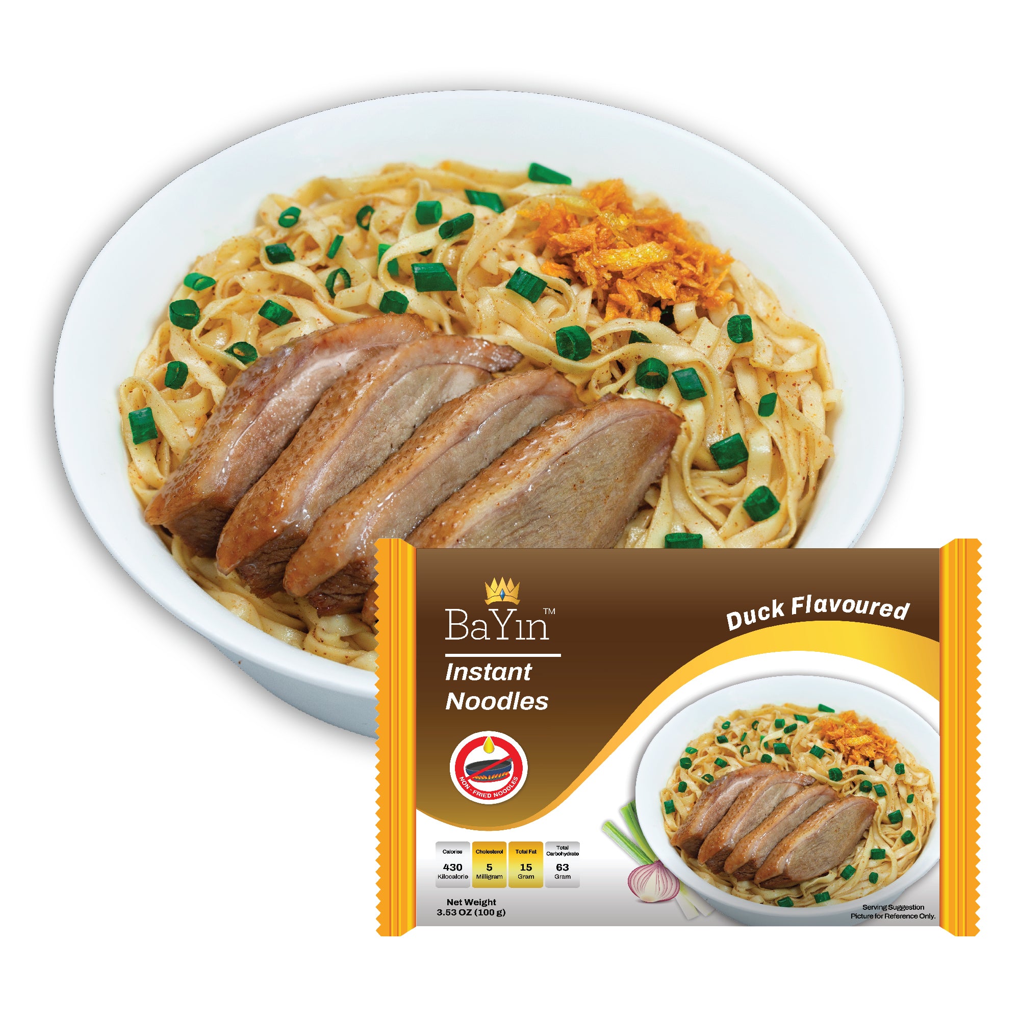 Duck Flavored Instant Noodle (100g) Dry (5 Packs)